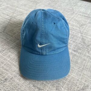 Vintage 2000s Y2K Nike Center Swoosh Logo Men’s Blue Casual Strapback Dad Hat